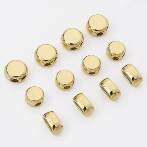 Premium 14K gold-filled double-hole flat round spacer beads for DIY jewelry making