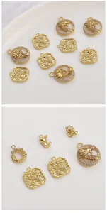 High-quality detail view of 14k gold-plated dragon pendants for DIY jewelry making