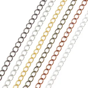 Iron Extension Chain For Jewelry Making DIY Necklace Bracelet Tail Chain Findings Electroplated Metallic Link Chain Accessory