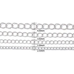 Iron extension chains for DIY jewelry making in four different widths 2.5mm to 4.8mm