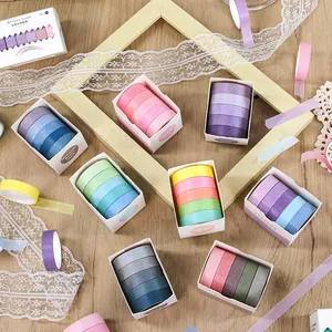 Washi Tape Collection Morandi Macaron Solid Color Basic Decorative Masking Tape For Scrapbooking DIY Journaling Arts Crafts