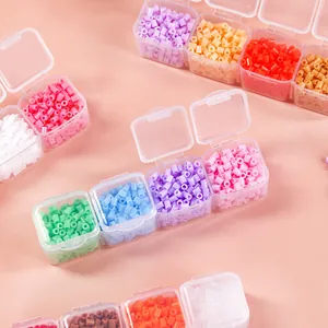 28 Farben DIY Bügelperlen Set in transparenten Aufbewahrungsboxen für kreatives Basteln
