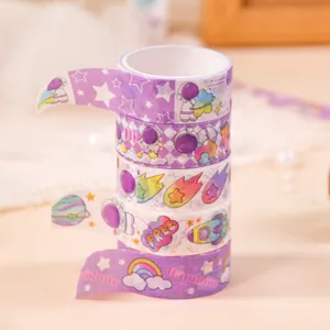 Lot de rubans adhésifs washi mignons sur le thème de l'espace pour le scrapbooking créatif