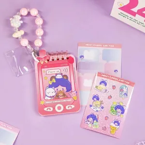 Kawaii pink cellphone-shaped flip notebook set including stickers and sticky notes