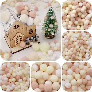 Multicolor soft polyester pom-poms for DIY crafts and decorative creative ornaments
