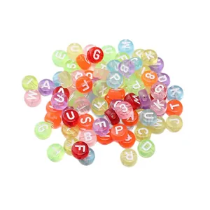 Perline alfabeto acriliche colorate 4x7mm per gioielli fai da te creativi