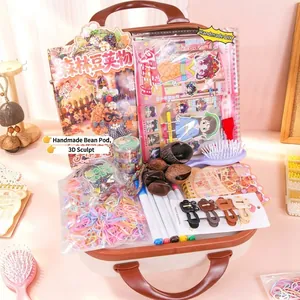 Creative DIY craft treasure box for girls featuring stationery and hair accessories