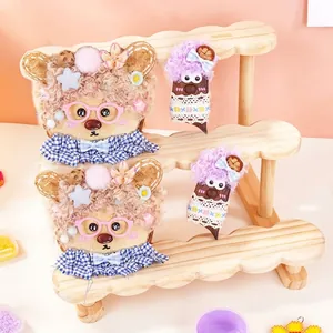 DIY-Bastelset für Kinder mit niedlichen Plüsch-Erbsenschoten- und Bärenfiguren für Mädchen