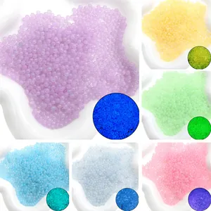 Luminous glass bubble beads for DIY resin crafts in multiple colors with glow effect