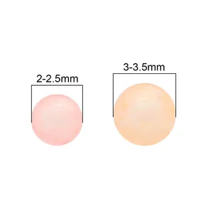 Luminous glass no-hole bubble beads for DIY crafts, sizes 2-2.5mm and 3-3.5mm