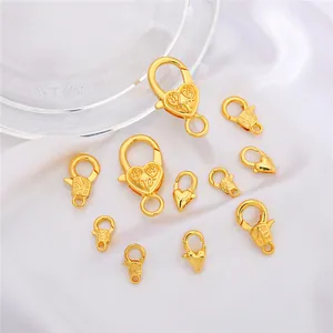 Chiusure a Moschettone a Cuore Placcate Oro 18K Accessori per Gioielli a Forma di Cuore per Fai da Te Collana Bracciale Materiali Fatti a Mano