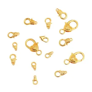 Chiusure a moschettone a cuore placcate oro 18K per accessori gioielli