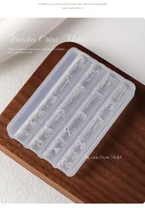 Detailansicht der 3D-Harz-Schleifen-Silikonform für kreative DIY-Nagelkunst-Verzierungen