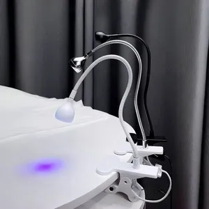 Lampada per unghie LED UV 5W regolabile con collo di cigno e clip da tavolo