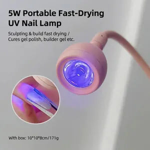 Lampada per unghie LED UV 5W portatile con collo di cigno per asciugatura rapida