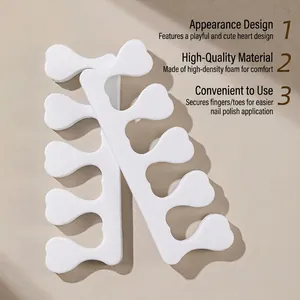 White soft foam toe and finger separators for professional nail polish application