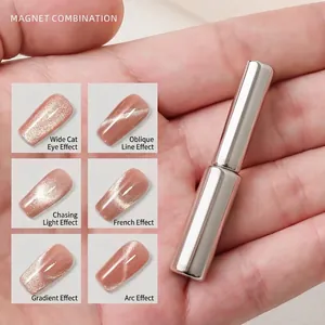 Magnete per Nail Art Occhio di Gatto Professionale Strumento a Bastoncino Cilindrico Magnetico Forte per Gel Smalto Accessori Manicure Fai-da-te Argento