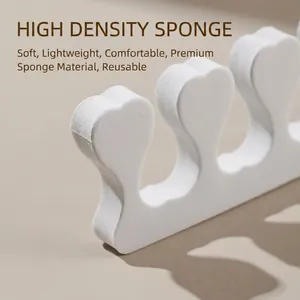 Professional white heart-shaped high-density sponge toe separator for pedicure and nail art