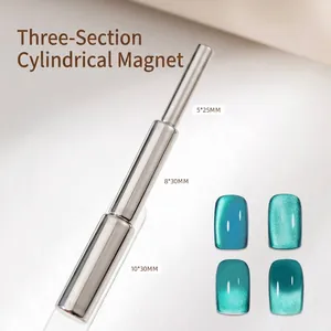Magnete cilindrico professionale a tre sezioni per smalto gel magnetico effetto occhi di gatto