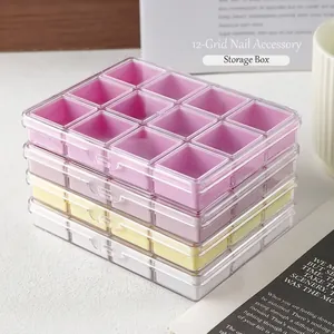 12-grid macaron nail art accessory storage box for desktop organization