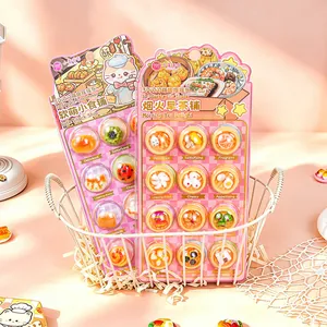 3D sparkly shaker resin stickers featuring cute morning tea and snack shop themes