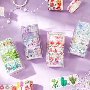 Χαριτωμένα σετ ταινιών washi για DIY scrapbooking και δημιουργικές διακοσμήσεις ημερολογίου.