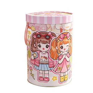 Kawaii DIY stationery gift box with cute anime girl illustrations for girls
