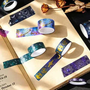 Dreamy starry sky bronzing washi tape set for journaling and DIY stationery decoration