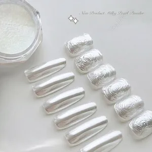 Poudre de chrome perle blanc laiteux professionnelle avec effet miroir ultra-brillant