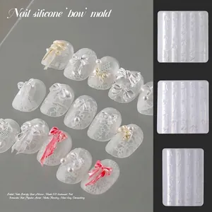 3D Schleife Nagelkunst Silikonform Relief Band Kristall Epoxidharz Form Für DIY Maniküre Dekoration Werkzeuge Professionelle Nagelkunst Zubehör