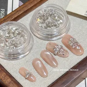 Luxe nail art kasteel zirkoon kit voor DIY plaknagels met fonkelende strassteentjes