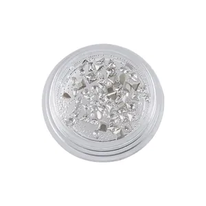 Luxe nail art zirconia strassteentjes en parels DIY decoratieset in een ronde doos