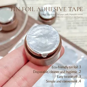 Disposable self-adhesive aluminum foil sealing stickers for nail and eyelash glue pots