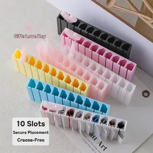 Bunte 3D-gedruckte Nailart-Transferfolien-Aufbewahrungsbox mit 10 praktischen Fächern