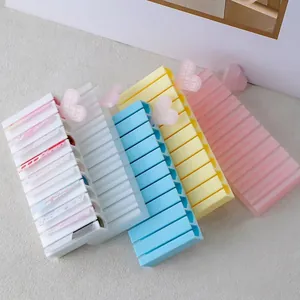 Tragbare 3D-gedruckte Aufbewahrungsbox für Nagelfolien mit 10 Fächern in Pastellfarben