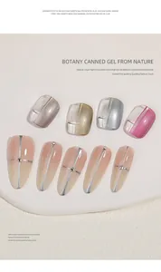 Macro view showing metallic nail gel samples in gold and silver mirror finish effects