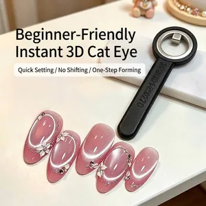 Professional hollow ring cat-eye nail magnet tool for quick 3D nail art effects