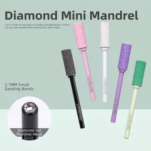 Nail Drill Bit Mandrel For Sanding Bands Rhinestone Top Inlaid Professional Russian Manicure Pedicure Accessories With Retail Box