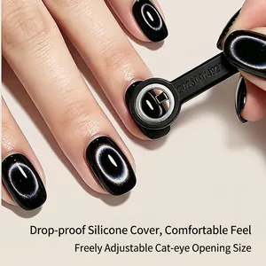 Professional cat-eye nail magnet tool with adjustable ring for hollow nail art effects.
