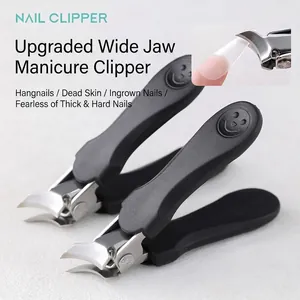 Professional Slanted Nail Clippers For Ingrown Nails Stainless Steel Large Opening Nail Nipper For Thick Nails Manicure Tools
