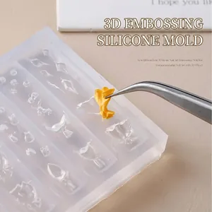 High transparency 3D flower bouquet and bow silicone resin mold for DIY art