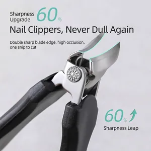 Sharp stainless steel nail nippers for thick ingrown toenails with ergonomic grip.