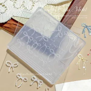 Moule en silicone 3D pour nail art avec nœuds et chaînes de perles pour breloques DIY