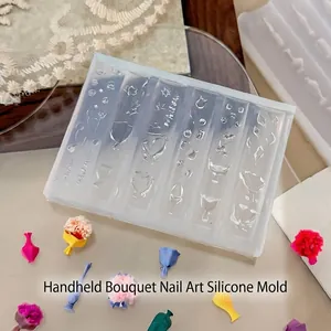 High transparency silicone resin mold for DIY tulip bouquet and miniature vase art