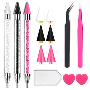 Kit Penna per Puntinatura Nail Art Fai Da Te Professionale Strumento per Raccolta Cera in Acciaio Inossidabile Accessori
