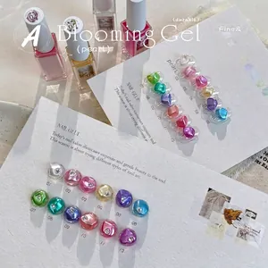 Gel de Floraison pour Ongles Perle Argent Métallique Dégradé Texture Vernis à Ongles pour Estompage Décoration de Manucure Beauté des Ongles
