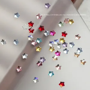 Kleurrijke mini vijfpuntige ster K9 kristal strass steentjes voor nail art decoratie