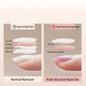 4-in-1 nude builder base gel comparison showing simplified application layers