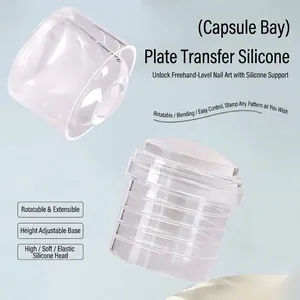 Transparenter Silikon Nagelstempel Einziehbarer Kapselform Nail Art Stempel Für Französische Maniküre Transfer Werkzeug