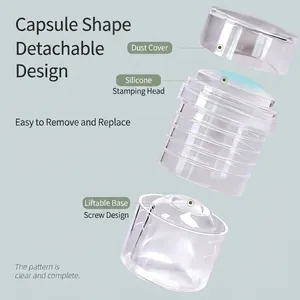 Transparenter Kapsel-Nagelstempel mit Silikonkopf für French Manicure
